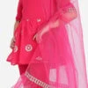 Bottom From Kids Girls Dark Pink Georgette Embroidered Gharara Suit Set After Six Wear
