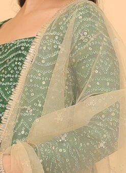 Dupatta From Kids Girls Green Bandhani Printed Rayon Gown With Dupatta Set After Six Wear -C Bazaar Shop Kids Girls Green Bandhani Printed Rayon Gown With Dupatta Set KDGIWBS02302294 rrc3