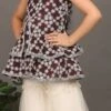 Top From Kids Girls Dark Wine Muslin Sequins N Off White Sharara Set After Six Wear