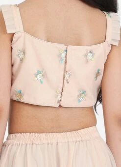 Skirt From Kids Girls Light Peach Net Sequins Embroidered Lehenga After Six Wear -C Bazaar Shop Kids Girls Light Peach Net Sequins Embroidered Lehenga KDGGHBS02212521 rrc2 1