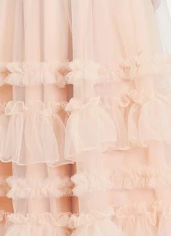 Skirt From Kids Girls Light Peach Net Sequins Embroidered Lehenga After Six Wear -C Bazaar Shop Kids Girls Light Peach Net Sequins Embroidered Lehenga KDGGHBS02212521 rrc3 1