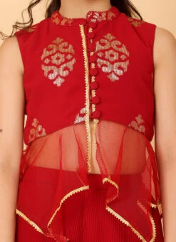 Bottom From Kids Girls Maroon N White Georgette Sequins Palazzo Set After Six Wear -C Bazaar Shop Kids Girls Maroon N White Georgette Sequins Palazzo Set KDGIWBS02301027 rrc1