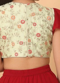 Skirt From Kids Girls Mint Green N Maroon Embroidered Lehenga After Six Wear -C Bazaar Shop Kids Girls Mint Green N Maroon Embroidered Lehenga KDGGHBS02303605 rrc2 1