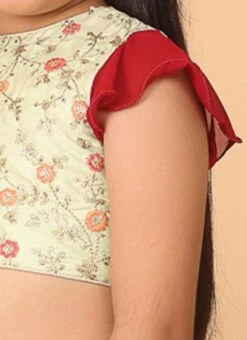 Skirt From Kids Girls Mint Green N Maroon Embroidered Lehenga After Six Wear -C Bazaar Shop Kids Girls Mint Green N Maroon Embroidered Lehenga KDGGHBS02303605 rrc3 1