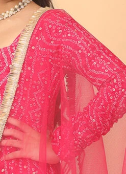 Dupatta From Kids Girls Pink Bandhani Printed Rayon Gown With Dupatta Set After Six Wear -C Bazaar Shop Kids Girls Pink Bandhani Printed Rayon Gown With Dupatta Set KDGIWBS02302293 rrc3