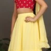 Skirt From Kids Girls Pink N Yellow Embroidered Ruffles Lehenga Set After Six Wear