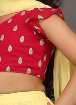 Dupatta From Kids Girls Pink N Yellow Embroidered Ruffles Lehenga Set After Six Wear -C Bazaar Shop Kids Girls Pink N Yellow Embroidered Ruffles Lehenga Set KDGGHBS02303712 rrc3 1