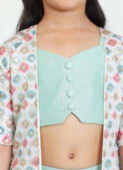Bottom From Kids Girls White Jacket N Pista Green Embroidered Palazzo Set After Six Wear 10 Bottom From Kids Girls White Jacket N Pista Green Embroidered Palazzo Set After Six Wear -C Bazaar Shop Kids Girls White Jacket N Pista Green Embroidered Palazzo Set KDGIWBS02211157 rrc1