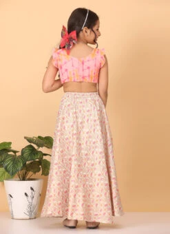 Dupatta From Kids Girls White N Multicolored Ruffled Arm Lehenga Set After Six Wear -C Bazaar Shop Kids Girls White N Multicolored Ruffled Arm Lehenga Set KDGGHBS02303648 b
