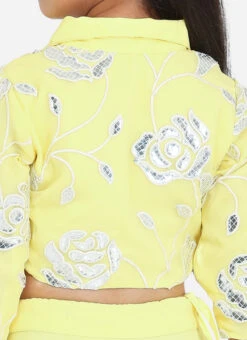 Skirt From Kids Girls Yellow Embroidered Collar Neck Blouse N Skirt After Six Wear -C Bazaar Shop Kids Girls Yellow Embroidered Collar Neck Blouse N Skirt KDGIWBS02301701 rrc2