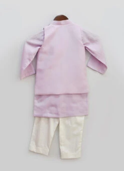 Lavender Cotton Mirror Embroidery Bandi Set -C Bazaar Shop Lavender Cotton Mirror Embroidery Bandi Set KDBDFK2063 b