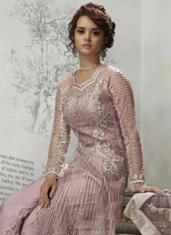 Lavender Net Anarkali Suit Wedding Wear -C Bazaar Shop Lavender Net Anarkali Suit SLSCCZ23004 b