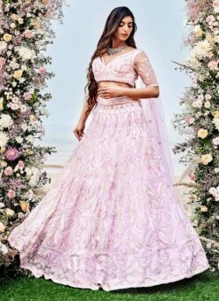Lavender Organza Emrboidery Lehenga Choli Draped Dupatta Wedding Wear 6 Lavender Organza Emrboidery Lehenga Choli Draped Dupatta Wedding Wear -C Bazaar Shop Lavender Organza Emrboidery Lehenga Choli Draped Dupatta GHMCAA007 u