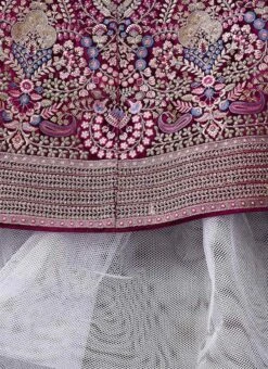Wine Velvet Zari Embroidered N Hand Work Umbrella Lehenga Choli With Dupatta Wedding Wear -C Bazaar Shop Lavishing Wine Velvet Zari Embroidered N Hand Work Umbrella Lehenga choli With Dupatta GHCBF5717 rrc4