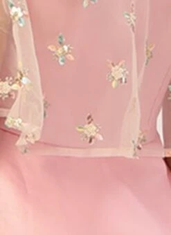 Light Beige Embroidered Net N Pink Satin Dress Party Wear -C Bazaar Shop Light Beige Embroidered Net N Pink Satin Dress DRBS02302457 rrc3 1