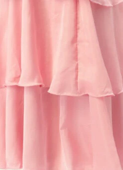 White Embroidered Net N Pink Satin Dress Party Wear 15 White Embroidered Net N Pink Satin Dress Party Wear -C Bazaar Shop Light Beige Embroidered Net N Pink Satin Dress DRBS02302457 rrc4