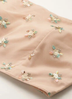 Skirt From Light Peach Net Sequins Embroidered Lehenga After Six Wear -C Bazaar Shop Light Peach Net Sequins Embroidered Lehenga GHBS02212521 rrc1