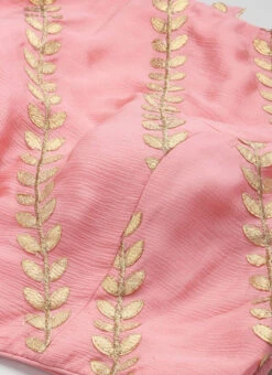 Light Pink Embroidered Chiffon Blouse Wedding Wear -C Bazaar Shop Light Pink Embroidered Chiffon Blouse BLBS02303833 rrc1