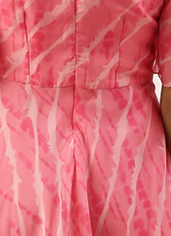 Light Pink Organza Printed Dress Party Wear -C Bazaar Shop Light Pink Organza Printed Dress DRBS02205968 rrc3