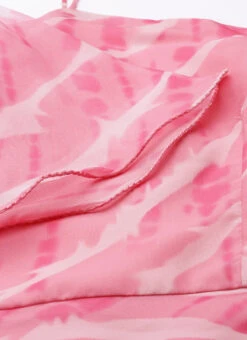 Light Pink Organza Printed Dress Party Wear -C Bazaar Shop Light Pink Organza Printed Dress DRBS02205968 rrc4