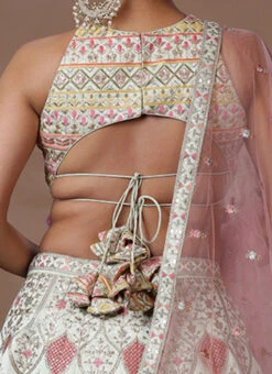 Dupatta From Light Pista Dupion Silk Embroidered Kali Lehenga After Six Wear -C Bazaar Shop Light Pista Dupion Silk Embroidered Kali Lehenga GHBS02307807 rrc2