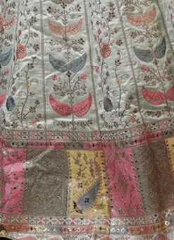 Dupatta From Light Pista Dupion Silk Embroidered Kali Lehenga After Six Wear -C Bazaar Shop Light Pista Dupion Silk Embroidered Kali Lehenga GHBS02307807 rrc4