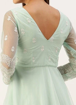 Light Sea Green Net Embroidered Gown Party Wear 13 Light Sea Green Net Embroidered Gown Party Wear -C Bazaar Shop Light Sea Green Net Embroidered Gown IWBS02301737 rrc2