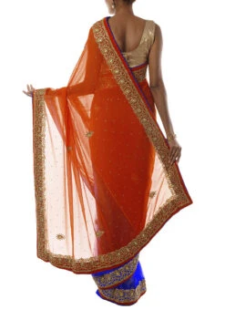 Light Violet N Orange Half N Half Saree Party Wear -C Bazaar Shop Light Violet N Orange Half N Half Saree SA21I02141 b