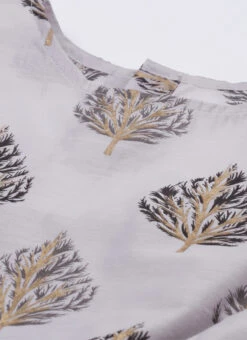 Lilac Hint Chanderi Silk Puff Sleeve Dress Festive Wear -C Bazaar Shop Lilac Hint Chanderi Silk Puff Sleeve Dress DRBS02012713 rrc1