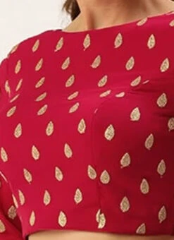 Magenta Embroidered Georgette Blouse Festive Wear -C Bazaar Shop Magenta Embroidered Georgette Blouse BLBS02305250 rrc1