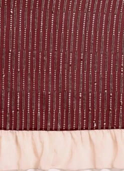 Maroon And Peach Embroidered Half N Half Saree Festive Wear -C Bazaar Shop Maroon And Peach Embroidered Half N Half Saree SABS02110864 rrc3