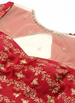 Maroon Art Silk Foil Printed Anarkali Suit Festive Wear -C Bazaar Shop Maroon Art Silk Foil Printed Anarkali Suit SLBS02212471 rrc1