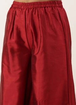 Bottom From Maroon Art Silk Salwar N Palazzo Suit After Six Wear -C Bazaar Shop Maroon Art Silk Salwar N Palazzo Suit SLBS02211114 rrc2