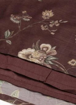 Maroon Chanderi Printed Floral Maxi Dress Festive Wear -C Bazaar Shop Maroon Chanderi Printed Floral Maxi Dress DRBS02111085 rrc4