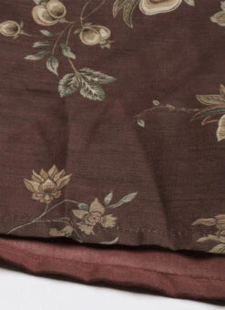 Maroon Chanderi Silk Puff Sleeve Dress Festive Wear After Six Wear -C Bazaar Shop Maroon Chanderi Silk Puff Sleeve Dress DRBS02201262 rrc4