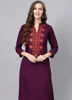 Maroon Cotton Kurta Palazzo Set After Six Wear -C Bazaar Shop Maroon Cotton Kurta Palazzo Set KRSDMF317 b