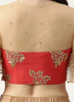 Maroon Embroidered Chinnon Blouse Festive Wear 13 Maroon Embroidered Chinnon Blouse Festive Wear -C Bazaar Shop Maroon Embroidered Chinnon Blouse BLBS02301951 rrc2