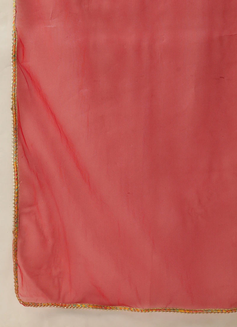 Dupatta From Maroon Embroidered Georgette Palazzo Suit After Six Wear 7 Dupatta From Maroon Embroidered Georgette Palazzo Suit After Six Wear - Image 7