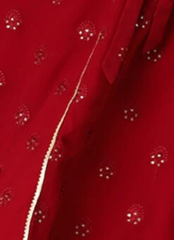 Maroon Embroidered Overlapped Knee Length Dress Festive Wear -C Bazaar Shop Maroon Embroidered Overlapped Knee Length Dress DRBS02205021 rrc3