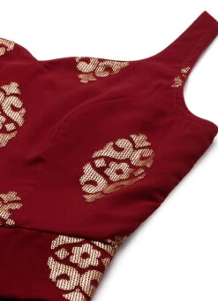 Maroon Georgette Sequins Jumpsuit Festive Wear -C Bazaar Shop Maroon Georgette Sequins Jumpsuit DRBS02208429 rrc1