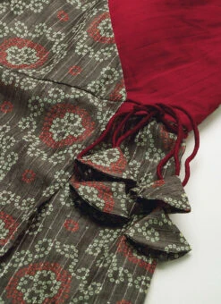 Bottom From Maroon N Grey Printed Art Silk Anarkali Set After Six Wear -C Bazaar Shop Maroon N Grey Printed Art Silk Anarkali Set SLBS02209654 rrc3