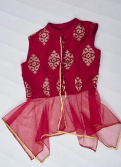 Bottom From Maroon N White Georgette Sequins Palazzo Set After Six Wear -C Bazaar Shop Maroon N White Georgette Sequins Palazzo Set IWBS02301027 rrc2