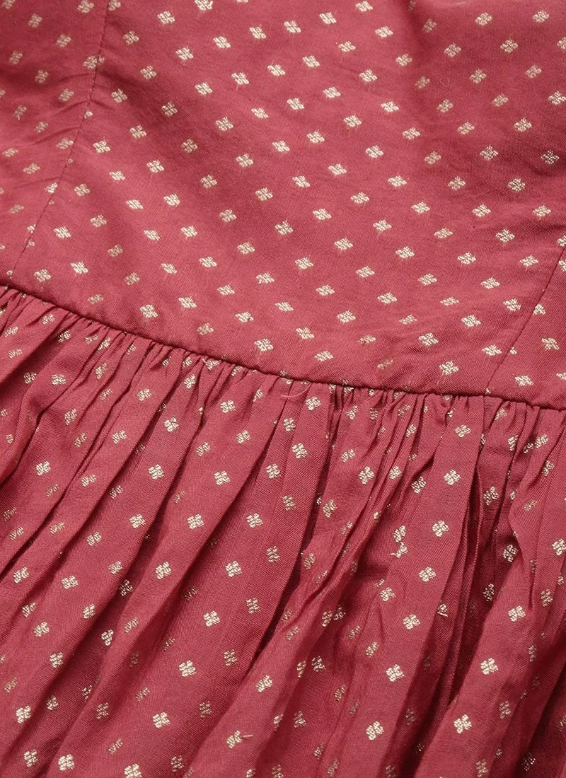 Top From Maroon Nylon Jacquard Gharara Set After Six Wear 5 Top From Maroon Nylon Jacquard Gharara Set After Six Wear - Image 5