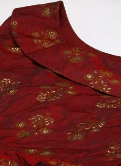 Maroon Printed One Shoulder Dress After Six Wear -C Bazaar Shop Maroon Printed One Shoulder Dress DRBS02205963 rrc1