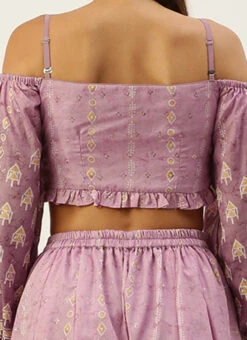 Bottom From Mauve Art Silk Digital Printed Co Ords Set After Six Wear -C Bazaar Shop Mauve Art Silk Digital Printed Co Ords Set IWBS02301067 rrc2