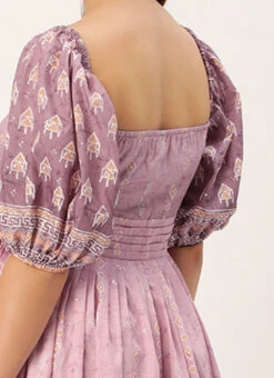 Mauve Art Silk Digital Printed Dress Party Wear -C Bazaar Shop Mauve Art Silk Digital Printed Dress DRBS02304077 rrc2
