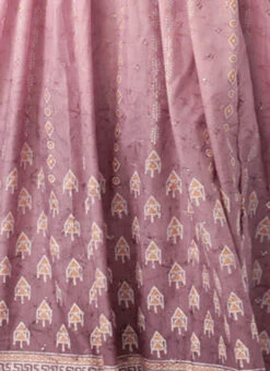 Mauve Art Silk Digital Printed Dress Party Wear -C Bazaar Shop Mauve Art Silk Digital Printed Dress DRBS02304077 rrc4