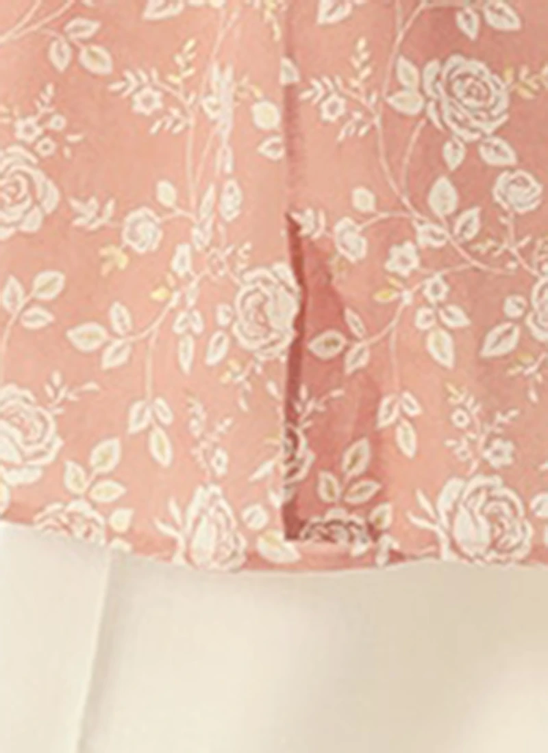 Mauve Floral Printed Kurta Set Festive Wear 8 Mauve Floral Printed Kurta Set Festive Wear - Image 8