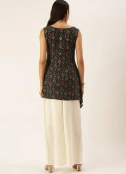 Mauve N Off White Cotton Kurta Set After Six Wear -C Bazaar Shop Mauve N Off White Cotton Kurta Set KSBS02111114 b