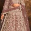 Mauve Net Anarkali Suit Party Wear
